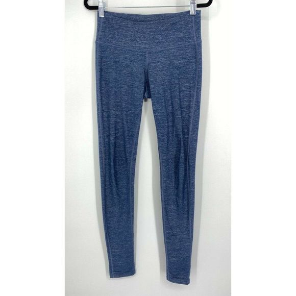Athleta Low Rise Athletic Leggings Size XS Tall Compressive Workout Heather Blue - Picture 1 of 10